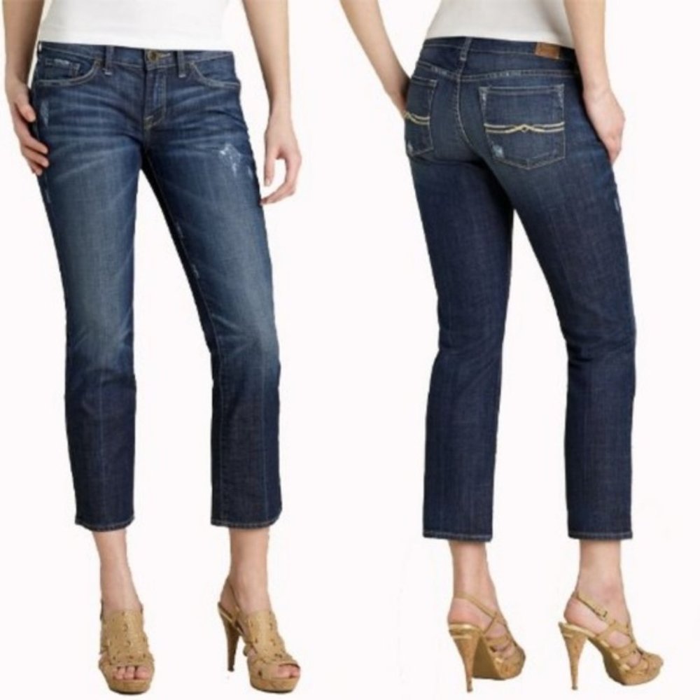 Lucky Brand Southport Zoe Straight Distressed Crop Jeans Size 4/27